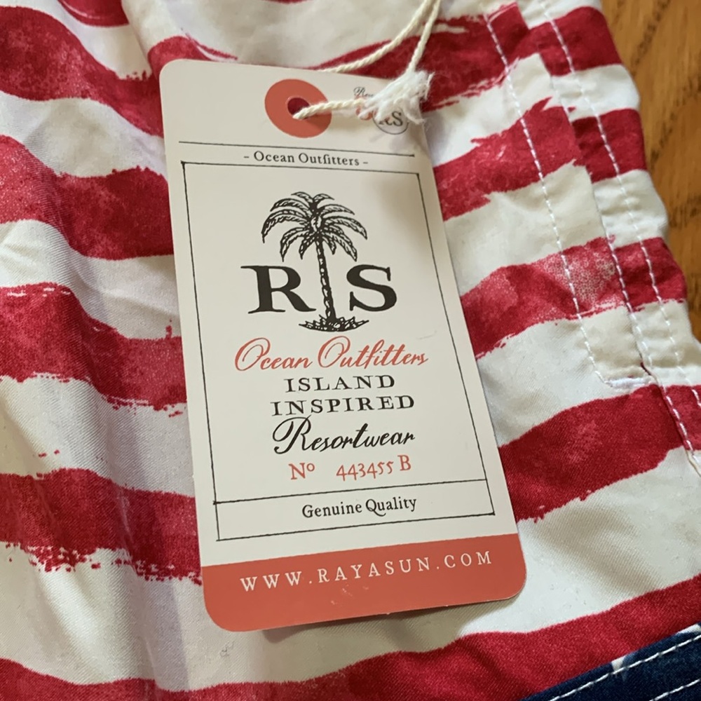 🇺🇸Men's Patriotic Star and Stripe Swim Shrunks Shorts Island Inspired ResortWear - Picture 2 of 12